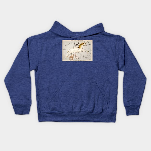 Unicorn dog vintage illustration Kids Hoodie by MugDesignStore